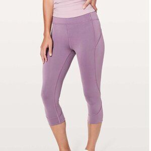 Lululemon In Movement Crop Leggings Everlux 19 Smoked Mulberry 12